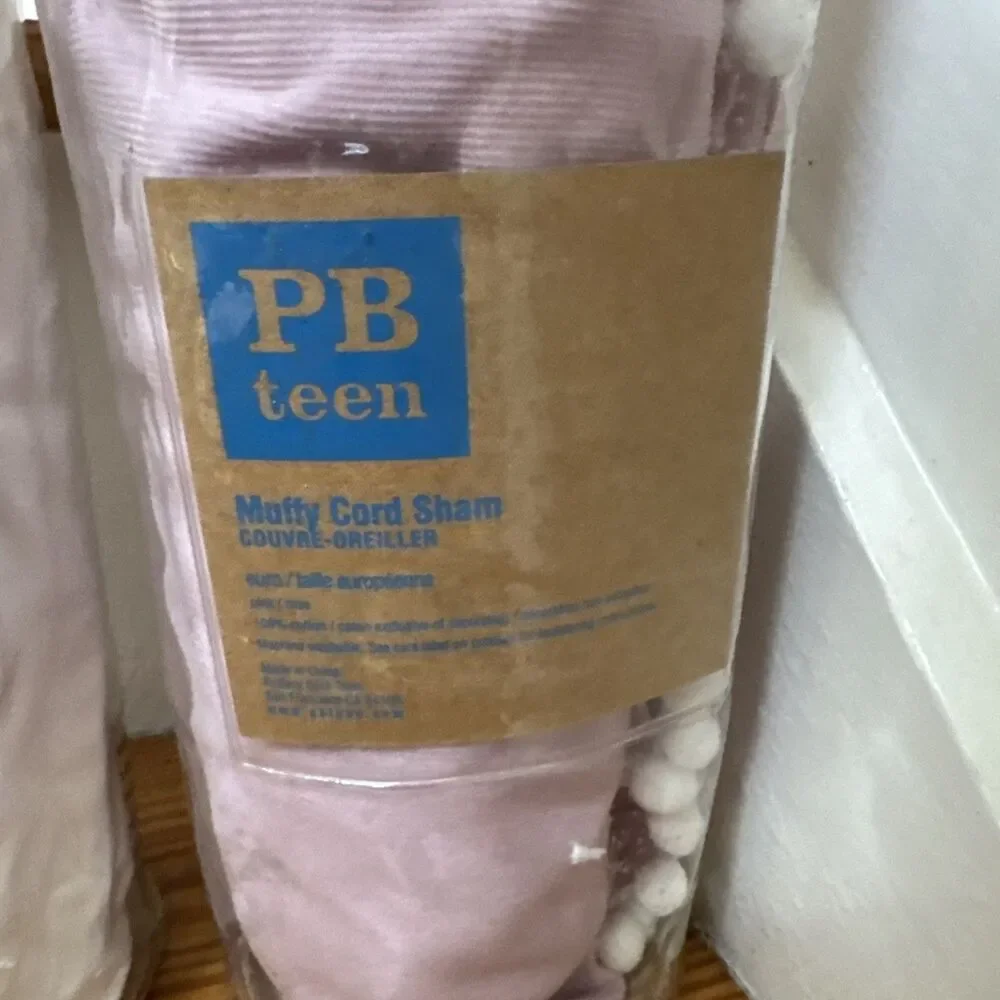 Pottery Barn PB Teen Purple Pink White Corduroy Muffy Cord Sham Cover Set Of 2